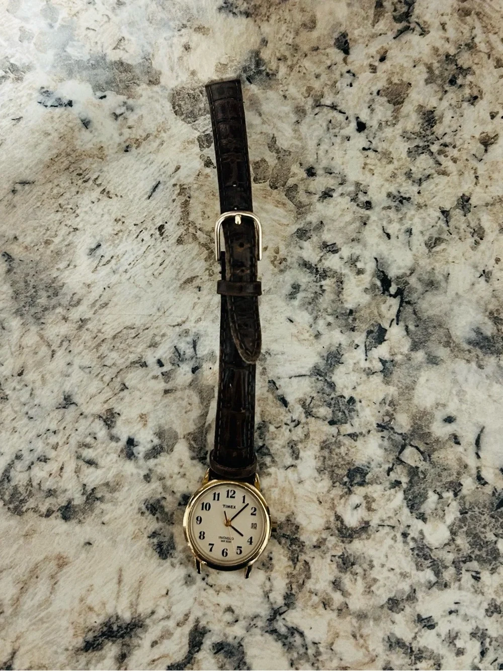 Vintage Timex Easy Reader Indiglo Gold Tone Date Watch Untested